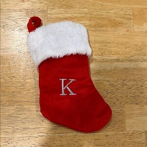 Mini Red Christmas Stocking with White Fur Trim